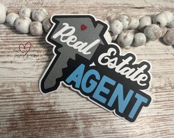 Real Estate Agent Title premade paper piecing for scrapbooking pages, shadow boxes. C770