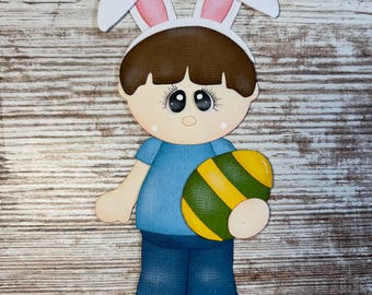 Easter Boy premade layered paper piecing for scrapbook page layouts, cards. 287B
