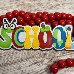 School Title for scrapbooking pages, premade layered paper piecing. 535B