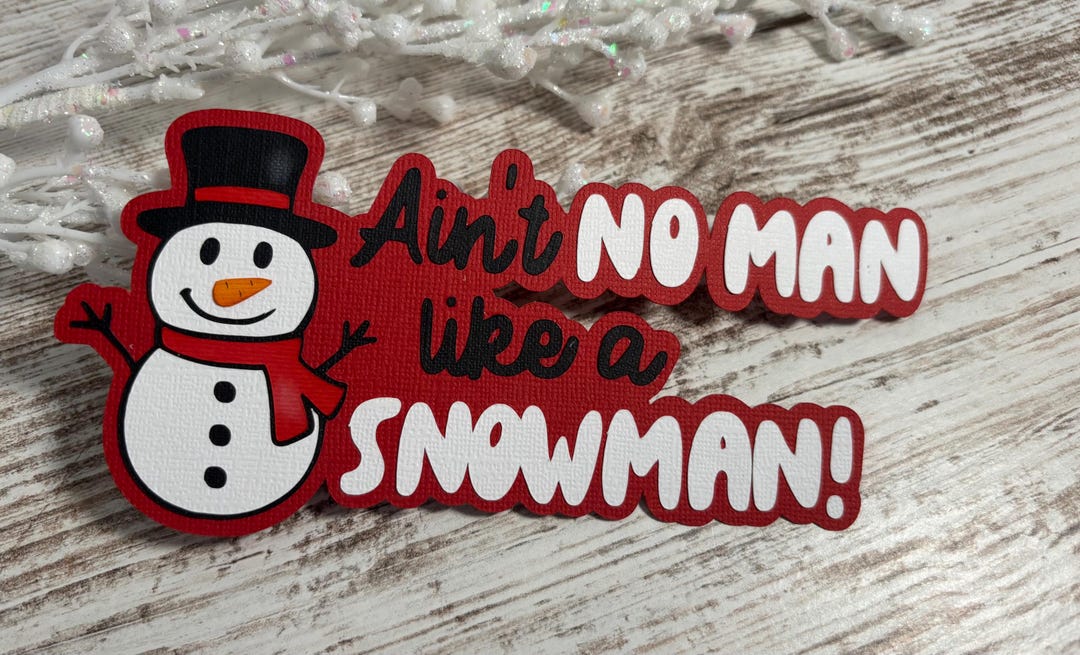 Snowman Title Premade Paper Piecing for Scrapbooking Pages, Shadow ...