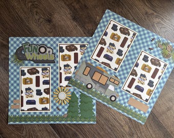 Fun on Wheels Double Page Layout , finished, with premade paper piecings.   432AP