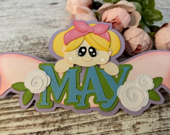May Title premade paper piecing for scrapbooking pages. 368A