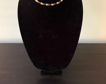 Vintage 1970's Wooden Bead Jewelry Set – Boho Tribal Necklace, Bracelet and Anklet Set