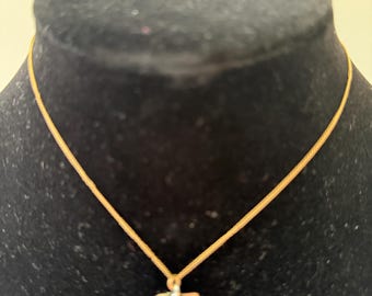 Vintage 12K Gold Filled Necklace with Natural Pink Coral Pendant