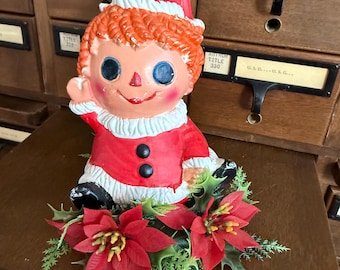 Vintage Hong Kong Santa Figurine, 1960s–70s Kitsch Christmas Decor