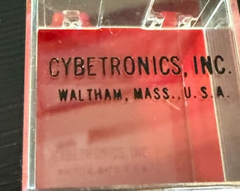 Vintage Cybertronics Inc. Red Plastic Cube Case – Waltham Mass USA Industrial Retro Storage Box