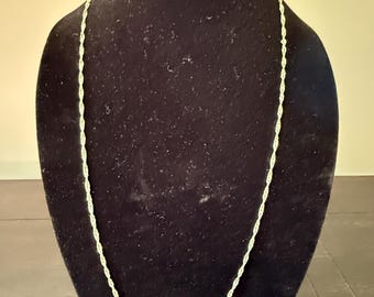 Vintage Sterling Silver Rope Necklace 925