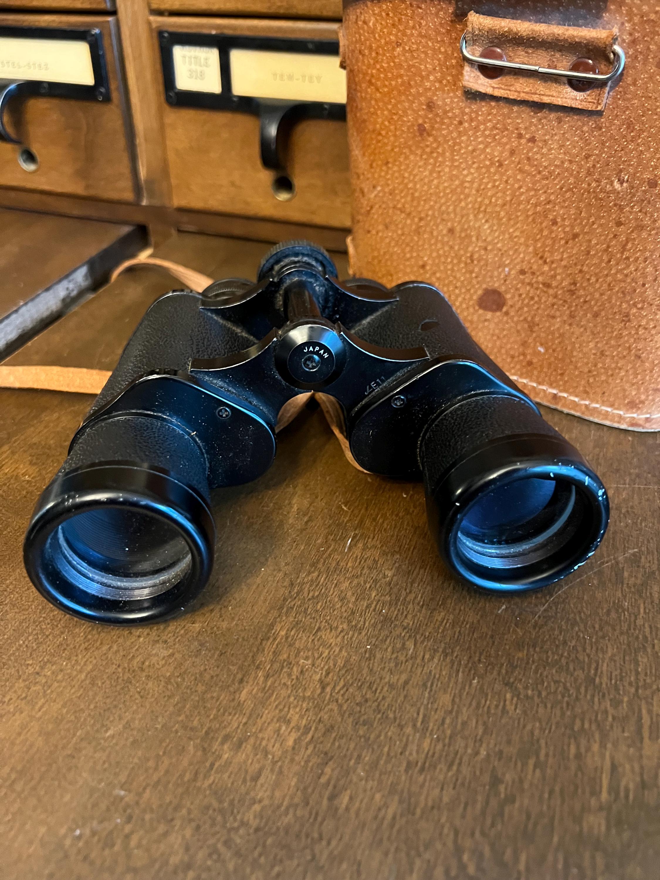 Vintage Tasco 7x35 Binoculars With Leather Case – Japan Made