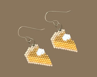 Pumpkin Pie Earrings For Thanksgiving, Christmas, Food Jewelry