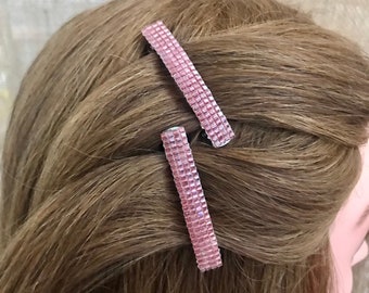 Dusty Rose Color Small French Style Barrettes, 50mm