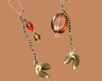 Fortune Cookie Earrings, Chinese Takeout Jewelry, Food Jewelry