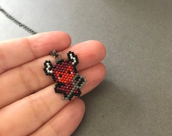 Red Devil Necklace, Unique Artisan Halloween Jewelry