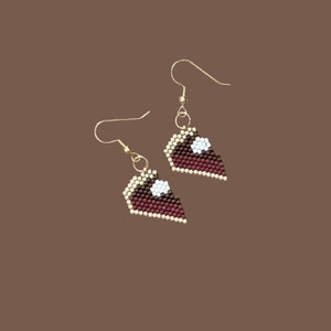 Chocolate Pie Earrings, Chocolate Cream Pie, Food Earrings, Dessert Jewelry, Chocolate Mousse Pie Dangles