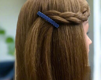 Blue Mix Small French Style Barrettes, Multi Color, 50mm