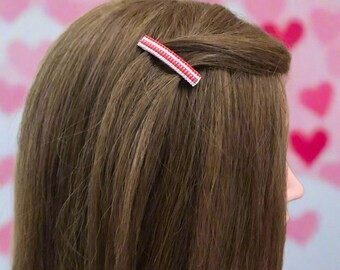 Barrettes à cheveux perlées pour la Saint-Valentin, rouge rose blanc, lot de deux