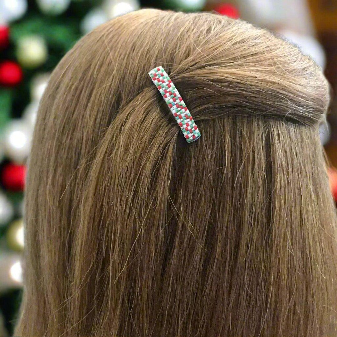 Christmas Mini French Barrettes, 40mm, Silver Color Accent - Etsy