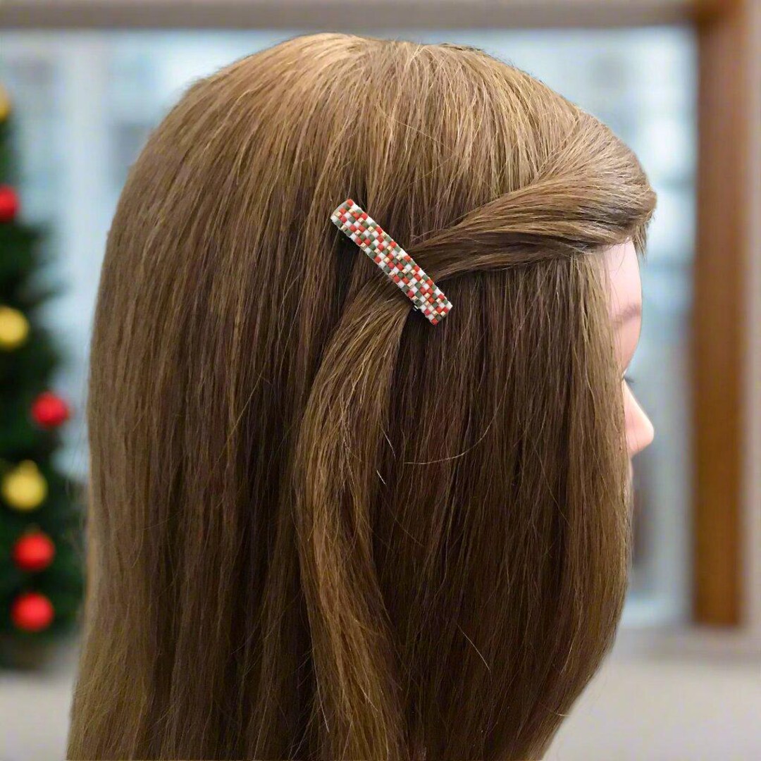 Christmas Mini French Barrettes, 40mm, Gold Color Accent - Etsy