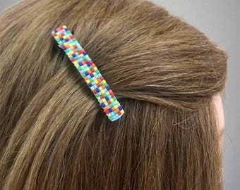 Rainbow Color Small French Style Barrettes, 50mm