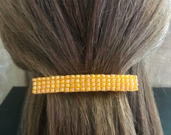 Transparent Orange Large French Barrette, 80mm