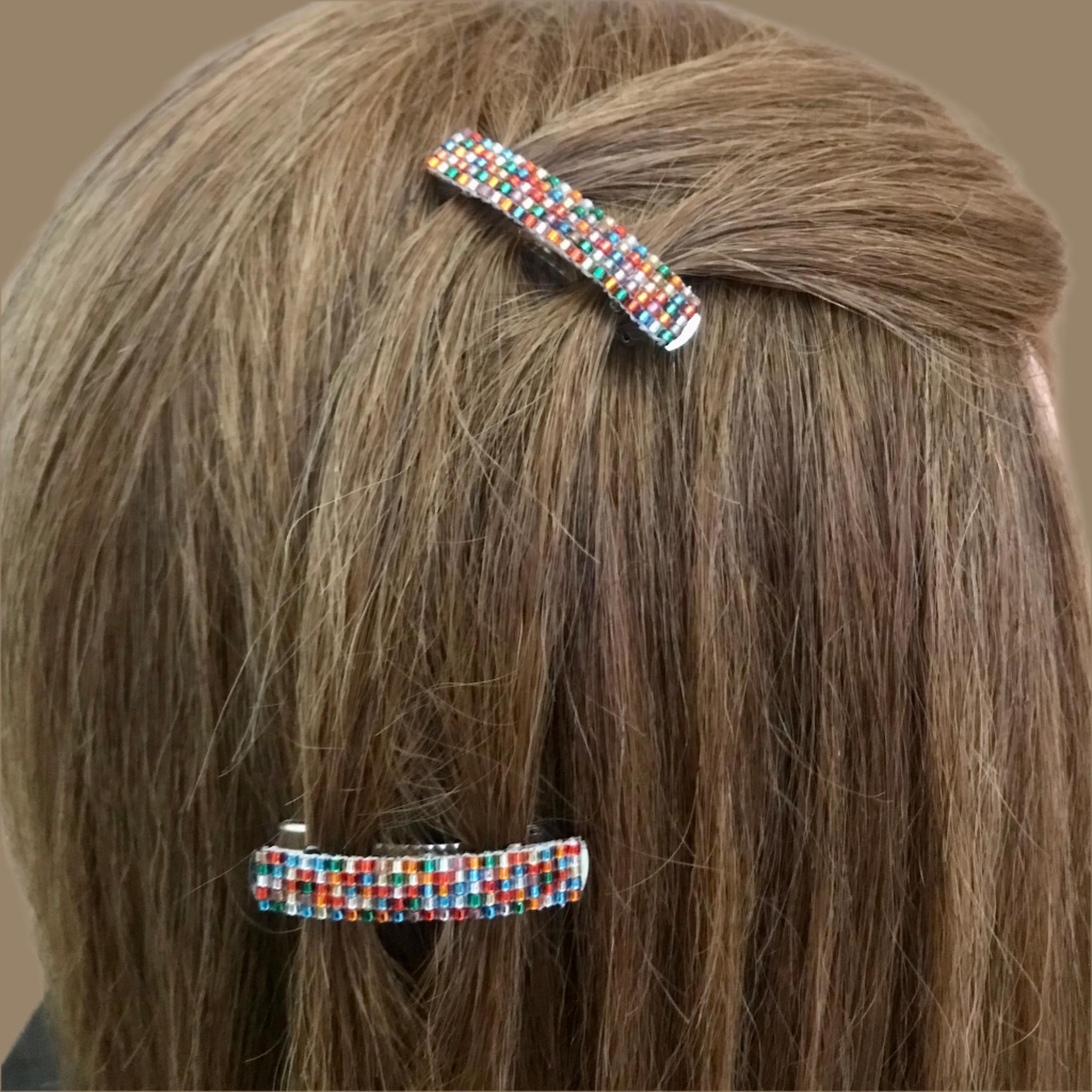 Metallic Rainbow MINI French Style Barrettes, 40mm, Set of Two - Etsy