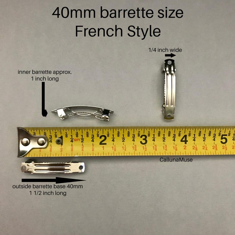 Matte Black Mini French Style Barrettes, 40mm, Set of Two - Etsy