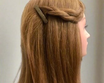 Matte Olive Rose Color Small French Style Barrettes, Multi Color, 50mm