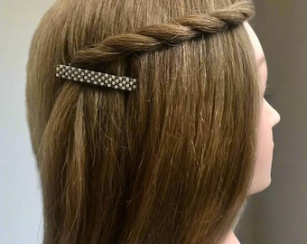 Brown And Light Cream Color Mix, Small French Style Barrettes, 50mm