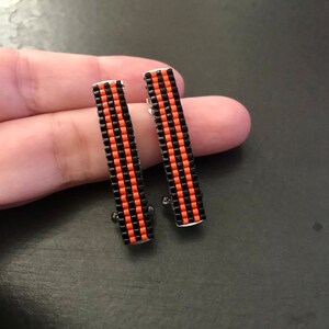 Halloween MINI Barrettes, Orange And Black, 40mm