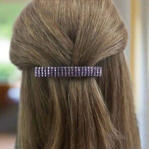 Shiny Purple French Barrette, 80mm, For Long Hair