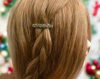 Christmas Mini French Style Barrettes, 40mm