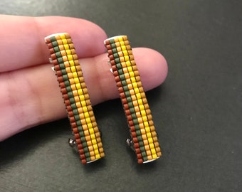 Mini French Barrettes 40mm / 1 1/2-inch in Fall inspired Colors, Set of Two