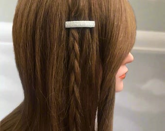 Shiny Off-White Mini French Style Barrettes, 40mm, Set of Two