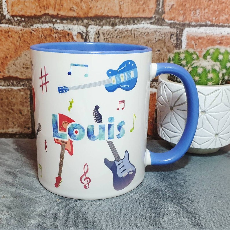 Personalised electric guitar mug music lover design various Etsy