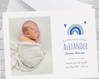 thank you note on back of birth announcement