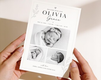 Personalised Baby Photo Thank You Cards: New Arrival Announcement