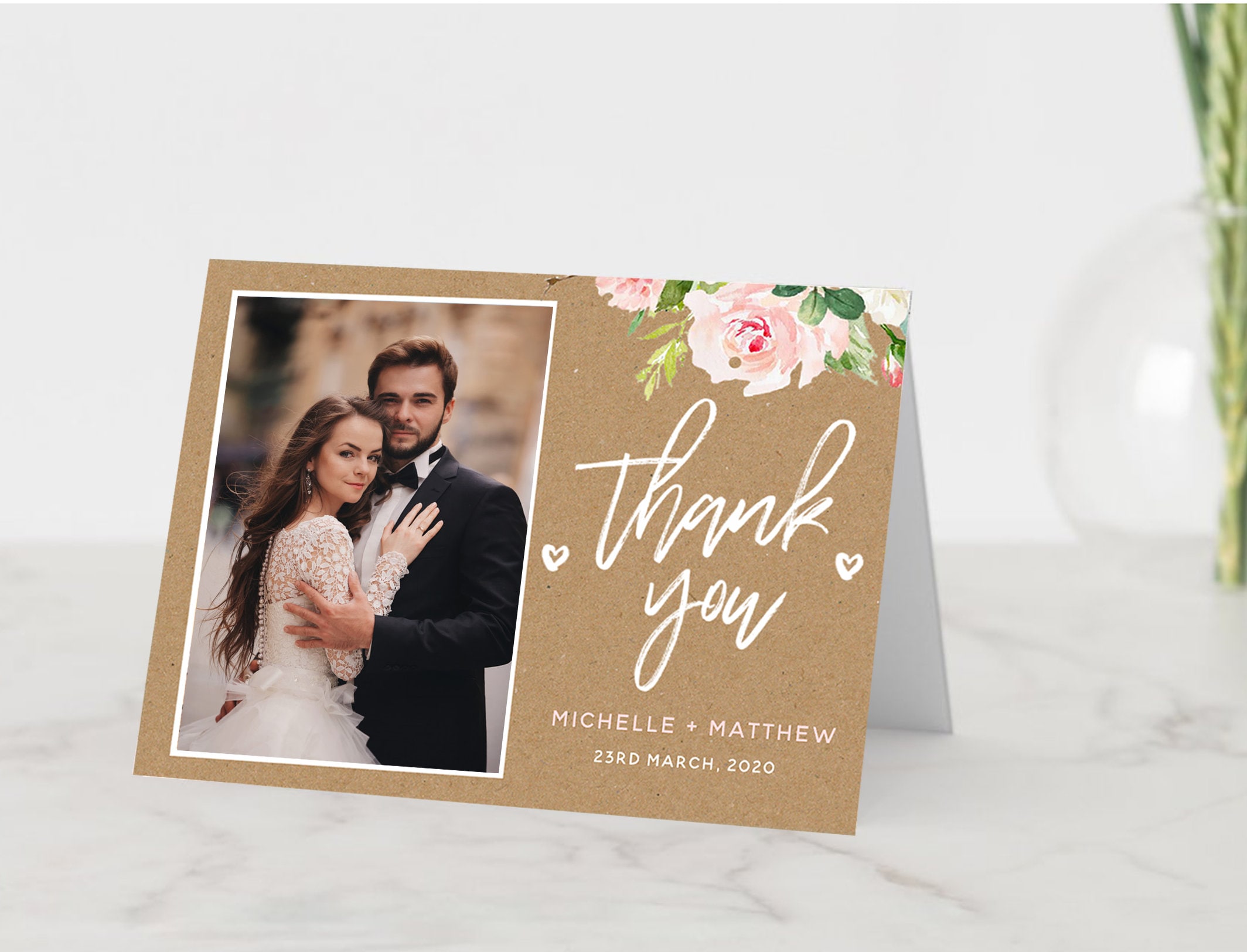 Personalized Wedding Thank You Cards: Photo Folded Notes - Etsy UK