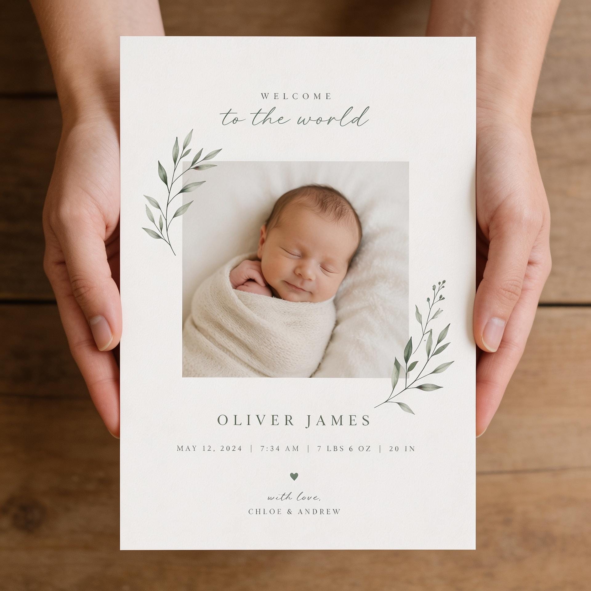 Personalised Baby Photo Thank You Cards: New Arrival Announcement