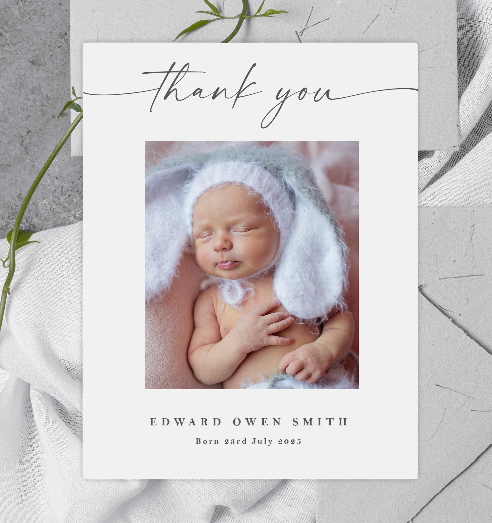 Personalised Baby Photo Thank You Cards - Etsy