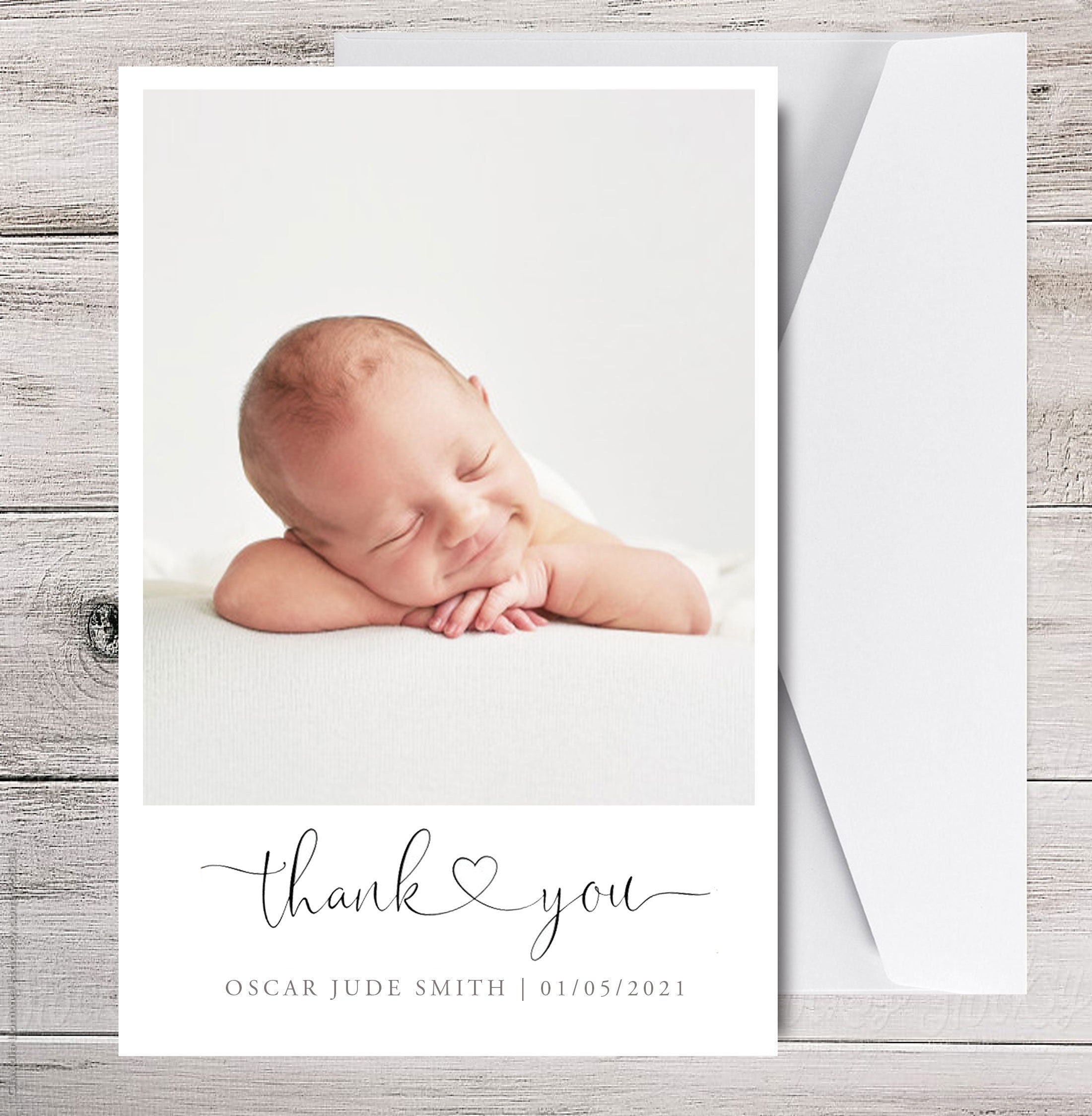 New Baby Thank You Cards Birth Announcement Cards Photo Etsy UK