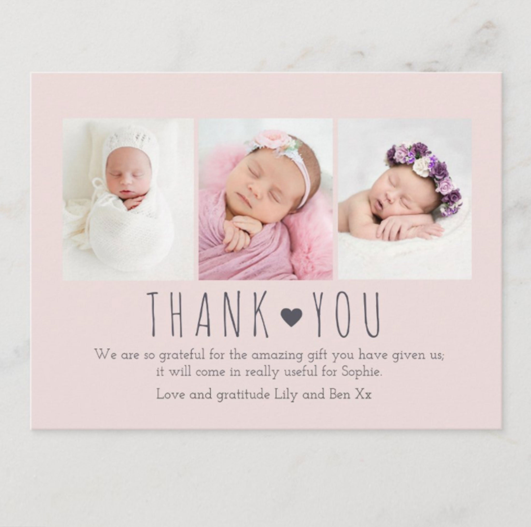 Baby Thank You Cards with photo birth announcement thank you Etsy