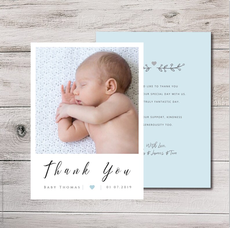 New Baby Thank You Cards Birth Announcement Photograph