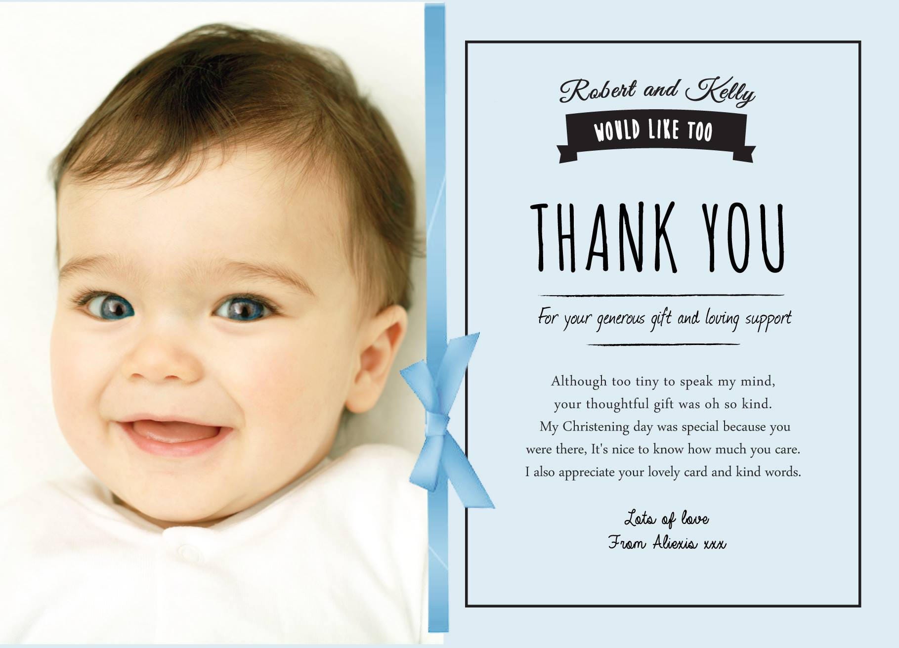 Baby thank you cards personalised photo thank you birthday Etsy