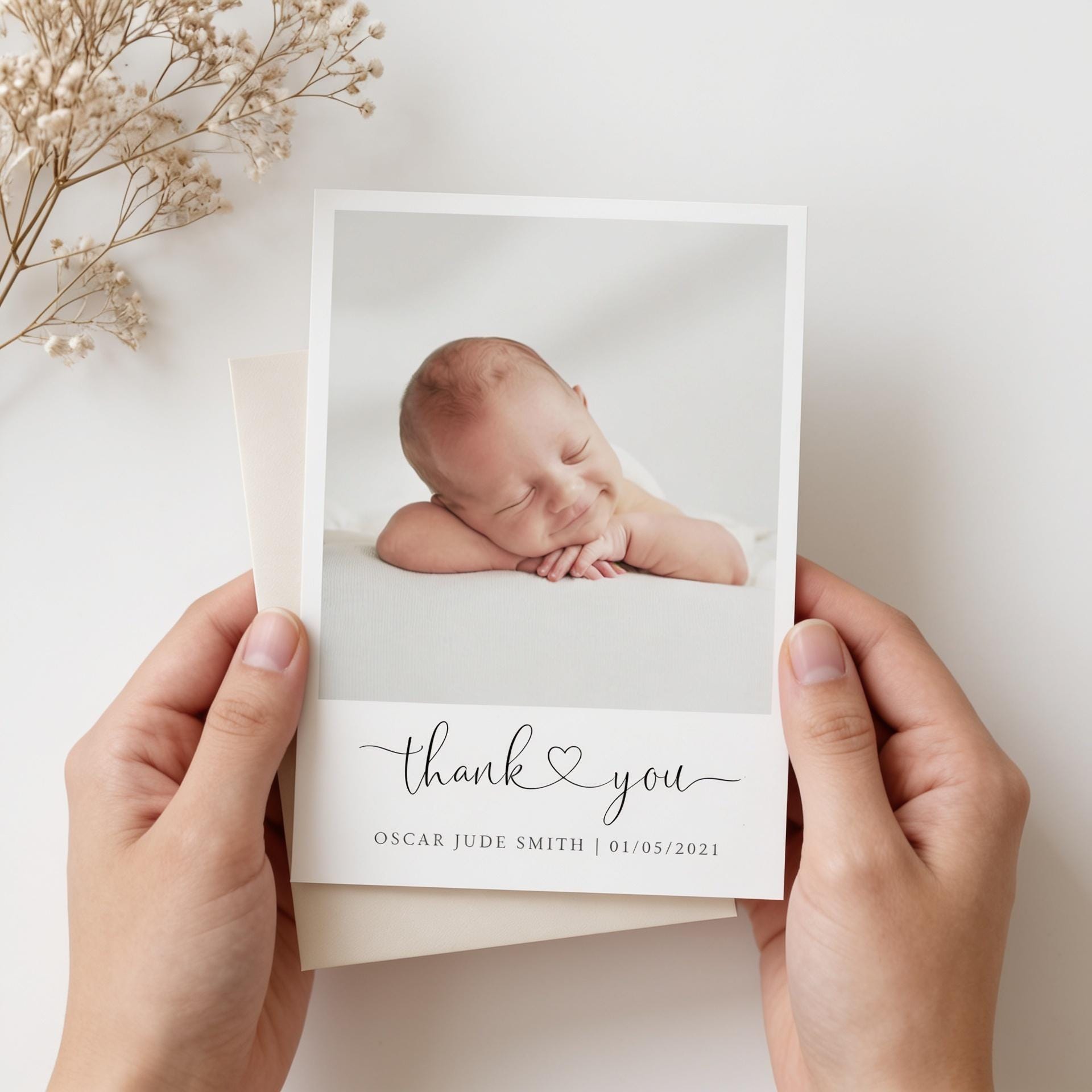 Personalised Baby Photo Thank You Cards: New Arrival Announcement