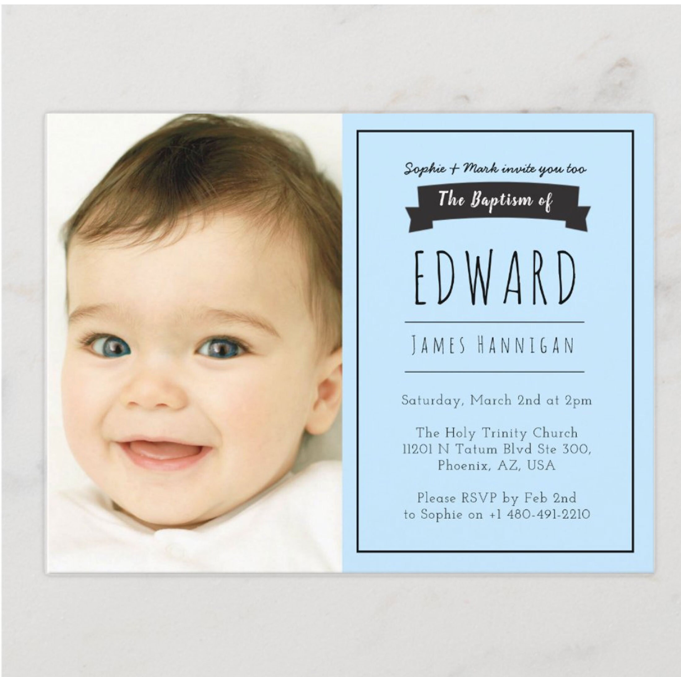 Christening photo invitations personalised christening Etsy