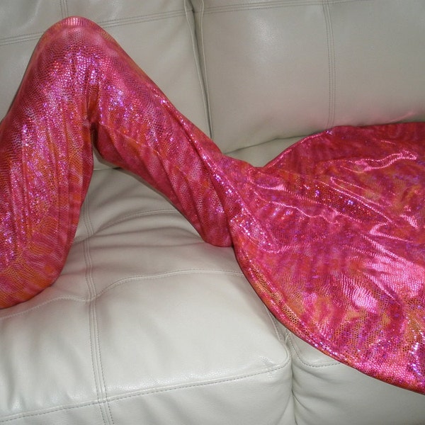 Mermaid Tail for Play or Swim.  Fuschia/Orange Tiger Size 10/12.