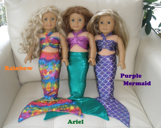 American Girl Doll Mermaid Tail. 14 Colors. Mermaid Outfit Etsy
