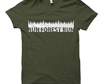 Run Forest Run Funny Movie T Shirt Adult Black White Custom