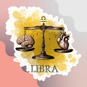 Sticker Weegschaal sterrenbeeld astrologie - ontwerp hemelse maan en sterren voor Witchy Decor // Cadeaus voor vrouwen