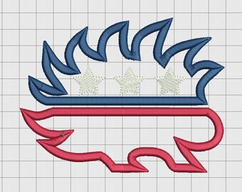 Libertarian Hedgehog Election Applique Embroidery Design in 3x3 4x4 5x5 and 6x6 Sizes