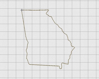 Georgia State Felt Embroidery Design in 1 inch, 1.5 inch, 2 inch, and 3 inch Sizes